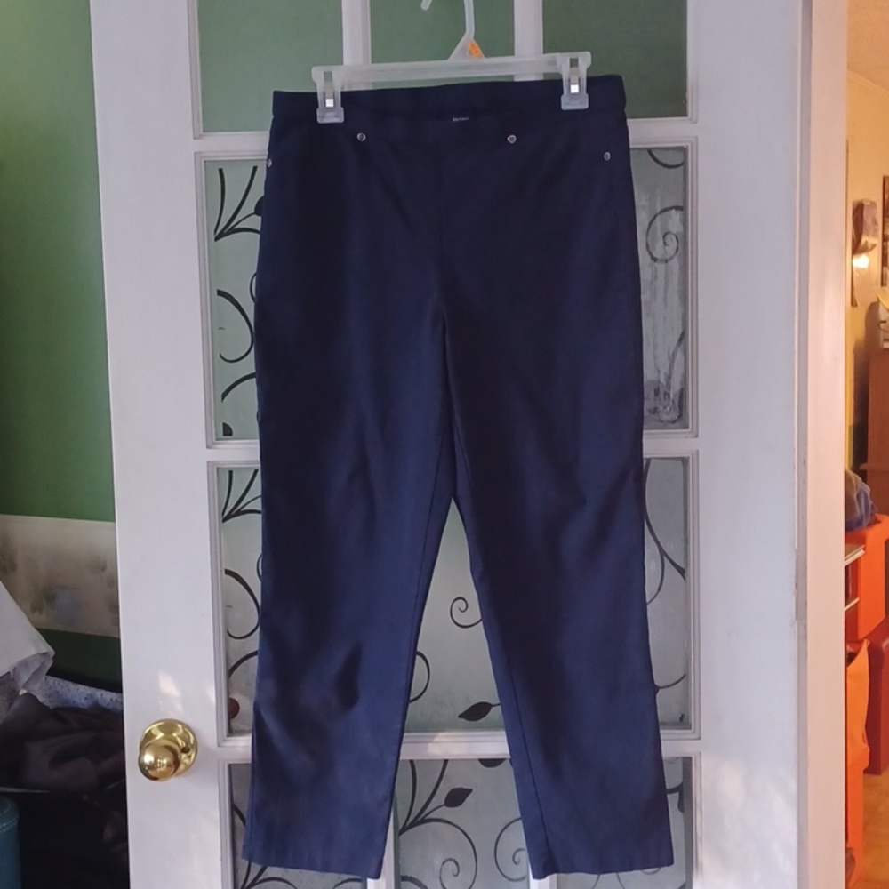 Basic editions pull on pants women's size medium blue